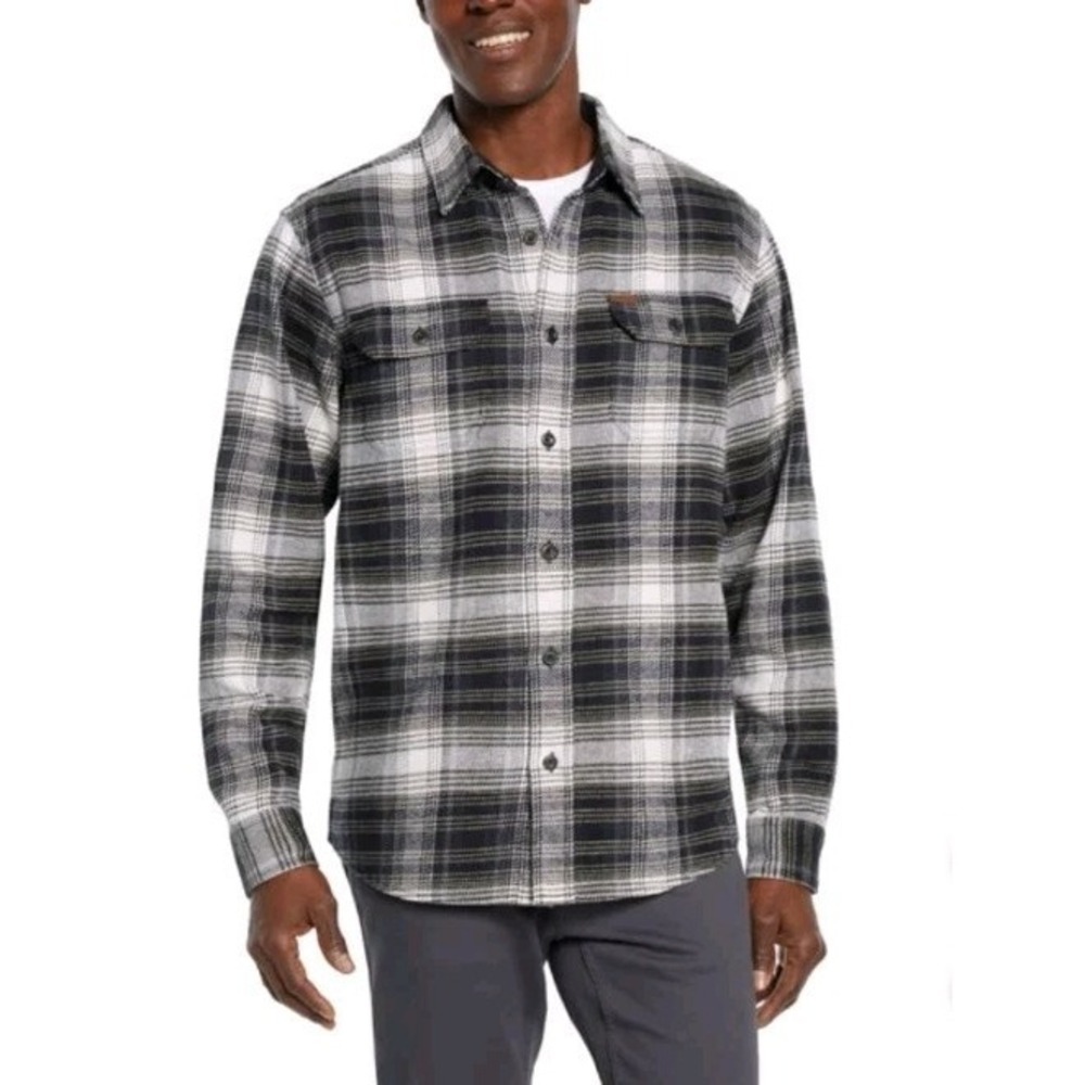 Orvis Men's Flannel Long Sleeve Shirt /Size Medium / Gray / NWT
